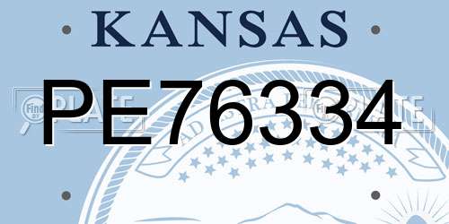 PE76334 Kansas License Plate