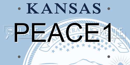 PEACE1 Kansas License Plate