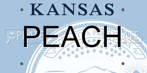 PEACH Kansas License Plate
