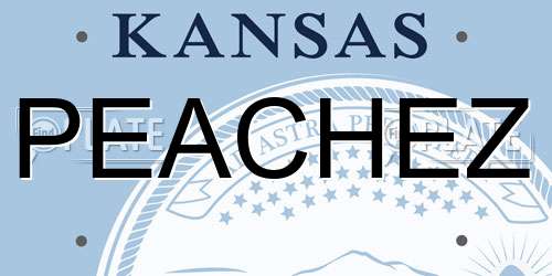 PEACHEZ Kansas License Plate