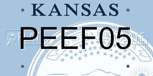 PEEF05 Kansas License Plate