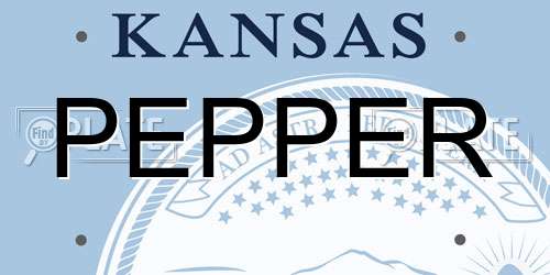 PEPPER Kansas License Plate