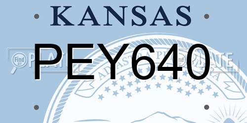 PEY640 Kansas License Plate