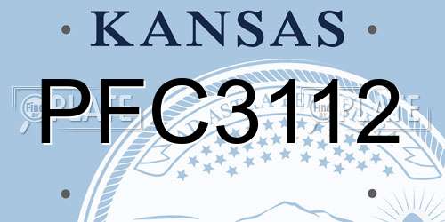 PFC3112 Kansas License Plate