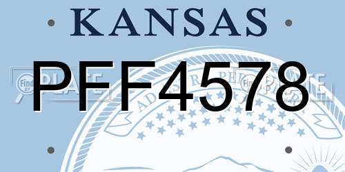 PFF4578 Kansas License Plate