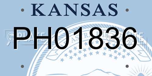 PH01836 Kansas License Plate