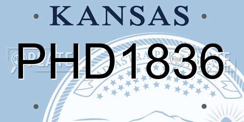 PHD1836 Kansas License Plate