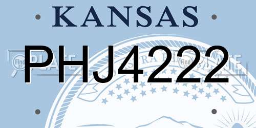 PHJ4222 Kansas License Plate