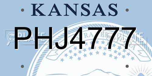 PHJ4777 Kansas License Plate