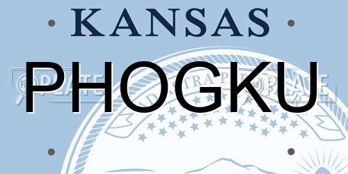 PHOGKU Kansas License Plate