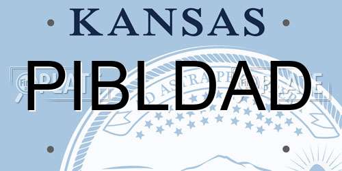 PIBLDAD Kansas License Plate