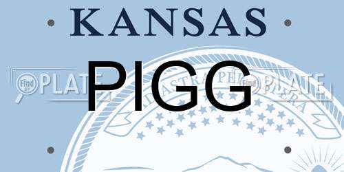 PIGG Kansas License Plate