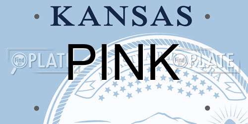 PINK Kansas License Plate