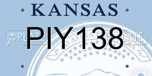 PIY138 Kansas License Plate