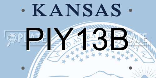 PIY13B Kansas License Plate