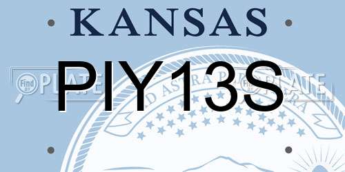 PIY13S Kansas License Plate