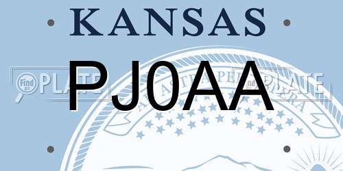 PJ0AA Kansas License Plate