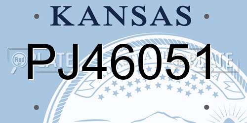 PJ46051 Kansas License Plate