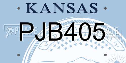 PJB405 Kansas License Plate