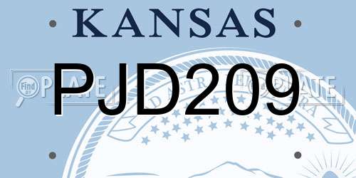 PJD209 Kansas License Plate