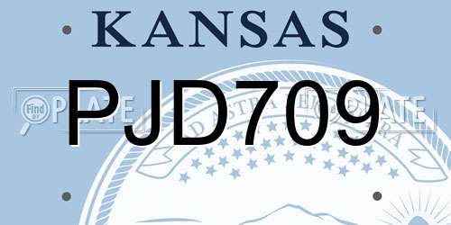PJD709 Kansas License Plate