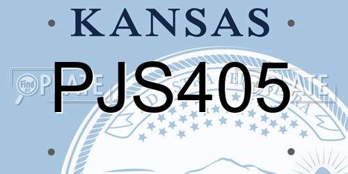 PJS405 Kansas License Plate