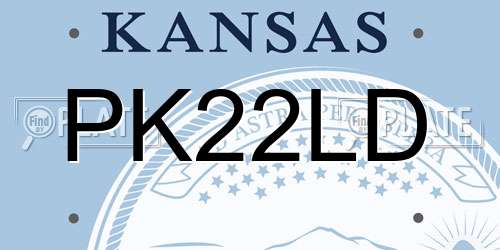 PK22LD Kansas License Plate