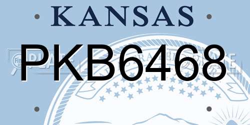 PKB6468 Kansas License Plate