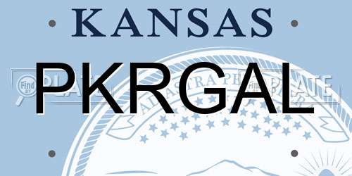 PKRGAL Kansas License Plate