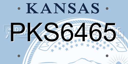 PKS6465 Kansas License Plate
