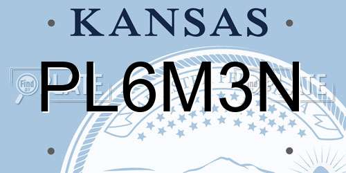 PL6M3N Kansas License Plate