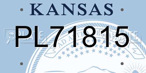PL71815 Kansas License Plate