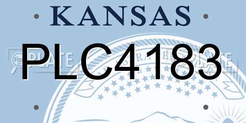 PLC4183 Kansas License Plate