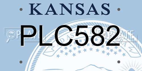 PLC582 Kansas License Plate