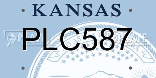 PLC587 Kansas License Plate
