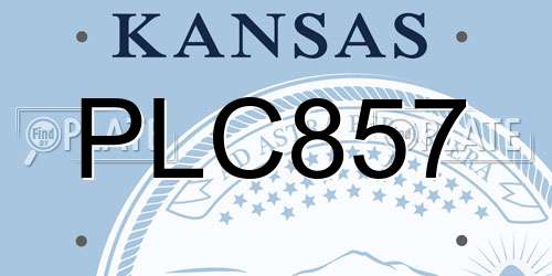 PLC857 Kansas License Plate