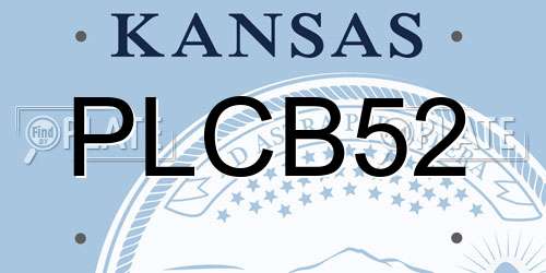 PLCB52 Kansas License Plate