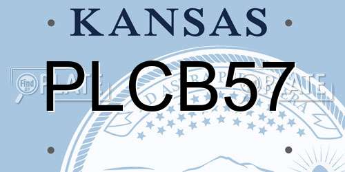 PLCB57 Kansas License Plate