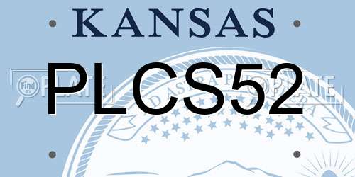 PLCS52 Kansas License Plate