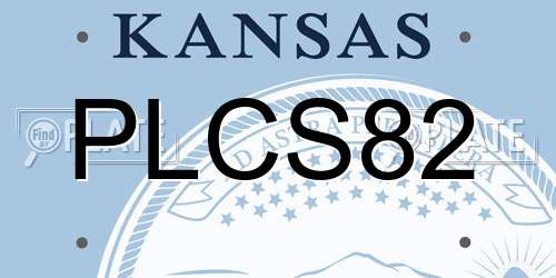 PLCS82 Kansas License Plate