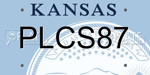 PLCS87 Kansas License Plate