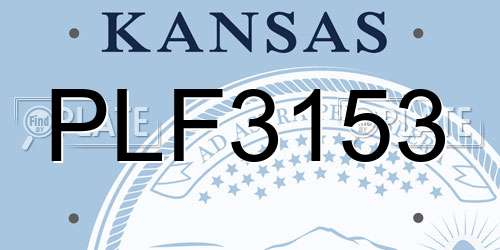 PLF3153 Kansas License Plate