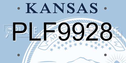 PLF9928 Kansas License Plate