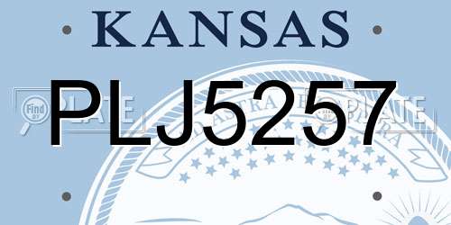 PLJ5257 Kansas License Plate