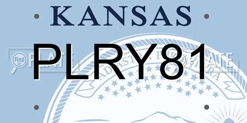 PLRY81 Kansas License Plate
