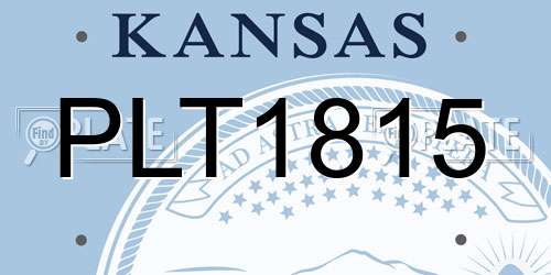PLT1815 Kansas License Plate