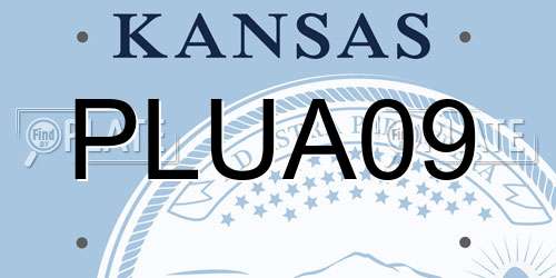 PLUA09 Kansas License Plate
