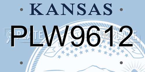 PLW9612 Kansas License Plate