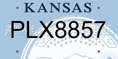 PLX8857 Kansas License Plate