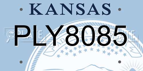 PLY8085 Kansas License Plate
